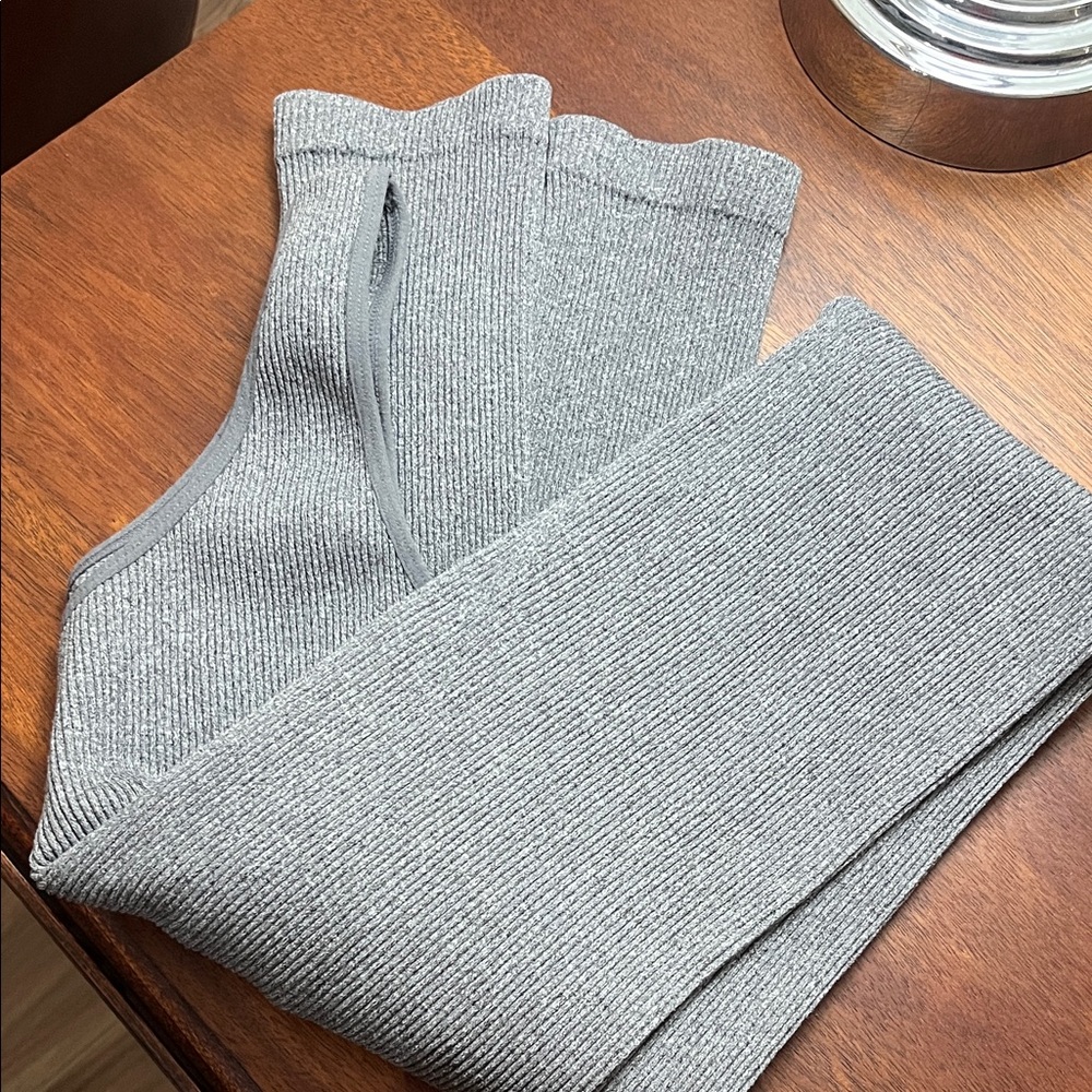 Fct Basics Gray Knit Texture Ribbed Jumpsuit XL - Picture 7 of 7